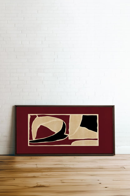 OLEKA CANVAS - FRAGMENT OF BALANCE, Oeuvre sur toile étirée, encadré Brun Noyer