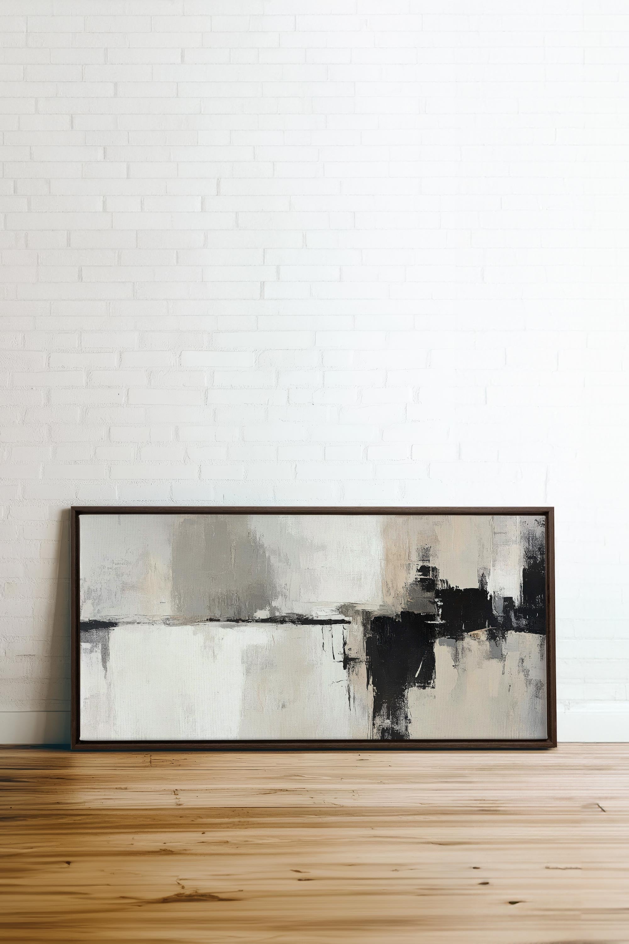 OLEKA CANVAS - MINERAL ESSENCE, Oeuvre sur toile étirée, encadré Brun Noyer