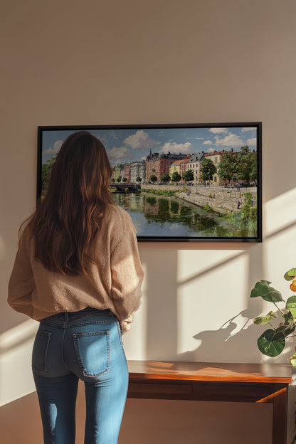 OLEKA CANVAS - NORTHERN CALM, Oeuvre sur toile étirée, encadré Noir