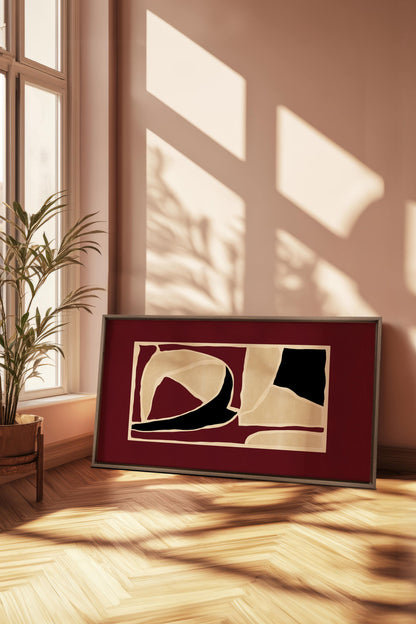 OLEKA CANVAS - FRAGMENT OF BALANCE, Oeuvre sur toile étirée, encadré Brun Chêne