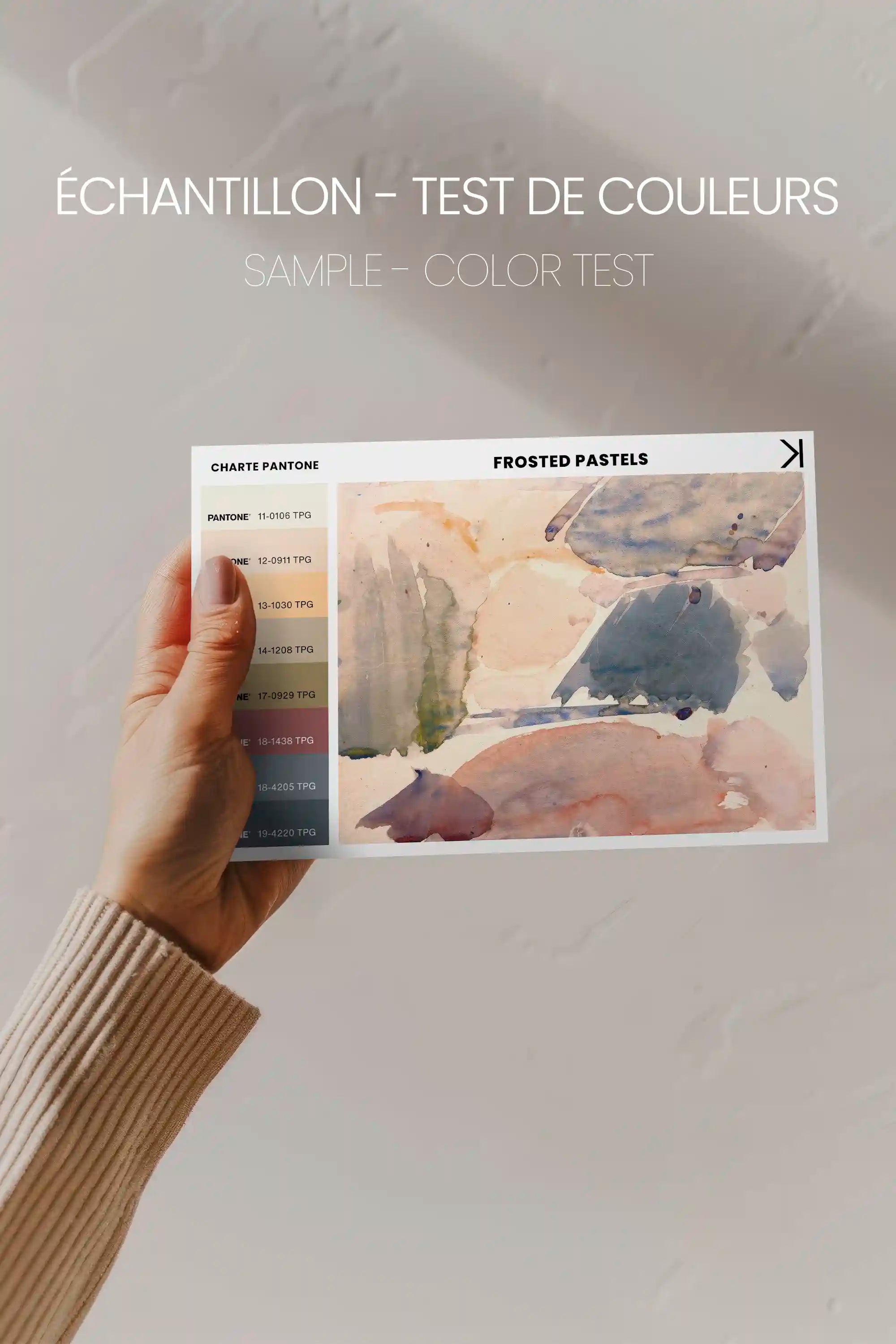 FROSTED PASTELS, Oeuvre sur toile étirée, encadré Brun Chêne