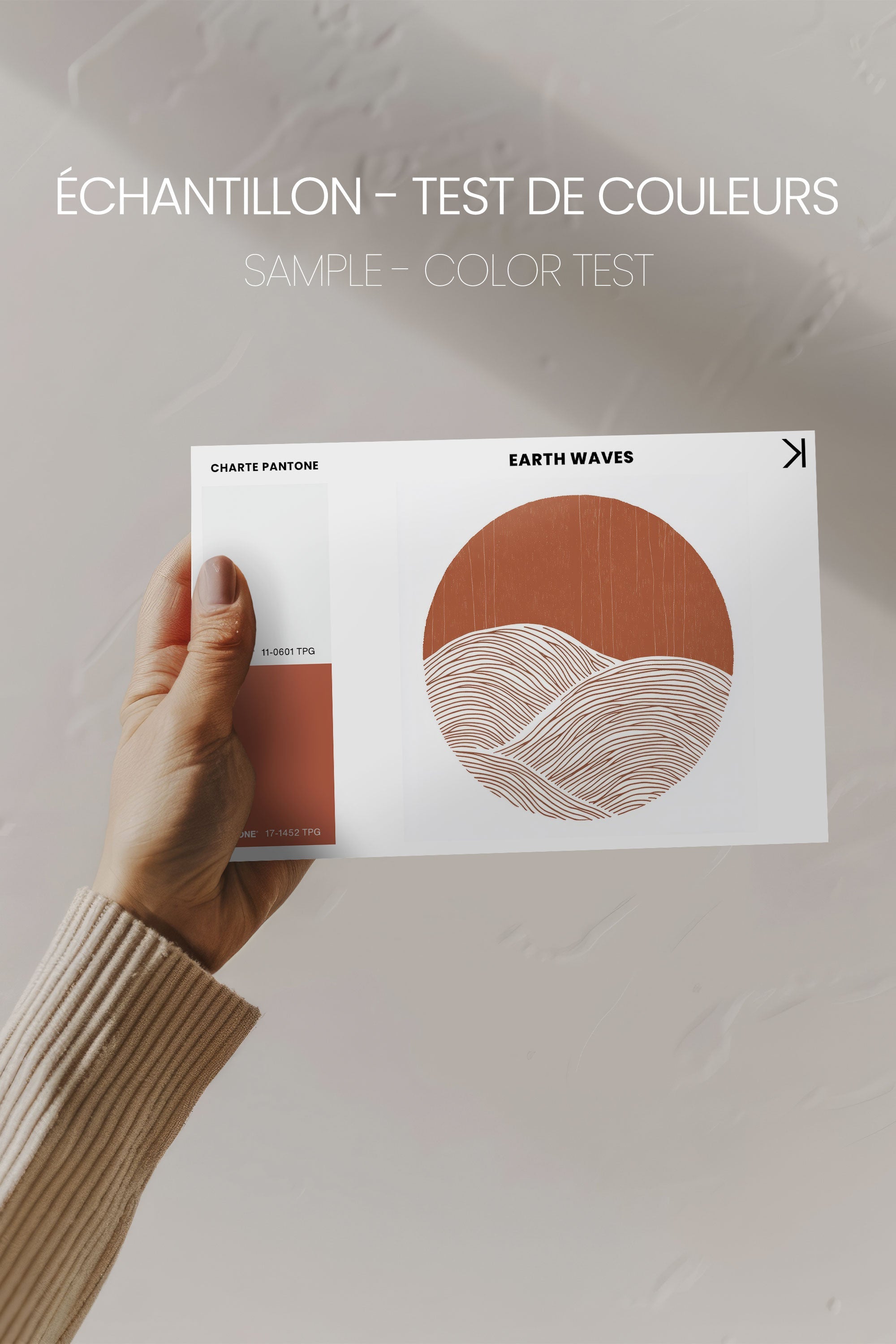 OLEKA CANVAS - EARTH WAVES, Oeuvre sur toile étirée, encadré Naturel Clair