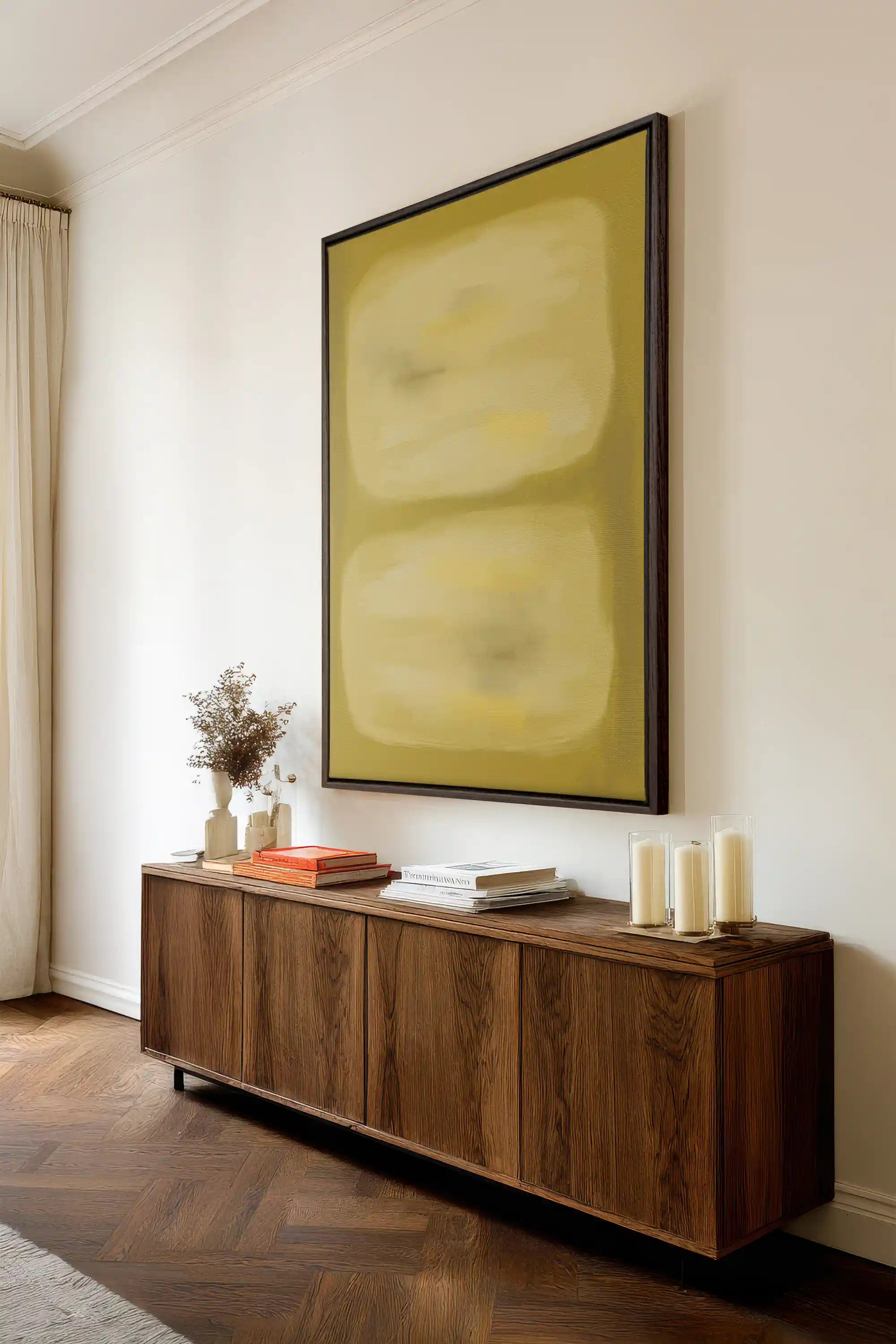 BUTTERLIGHT, Oeuvre sur toile étirée, encadré Brun Noyer