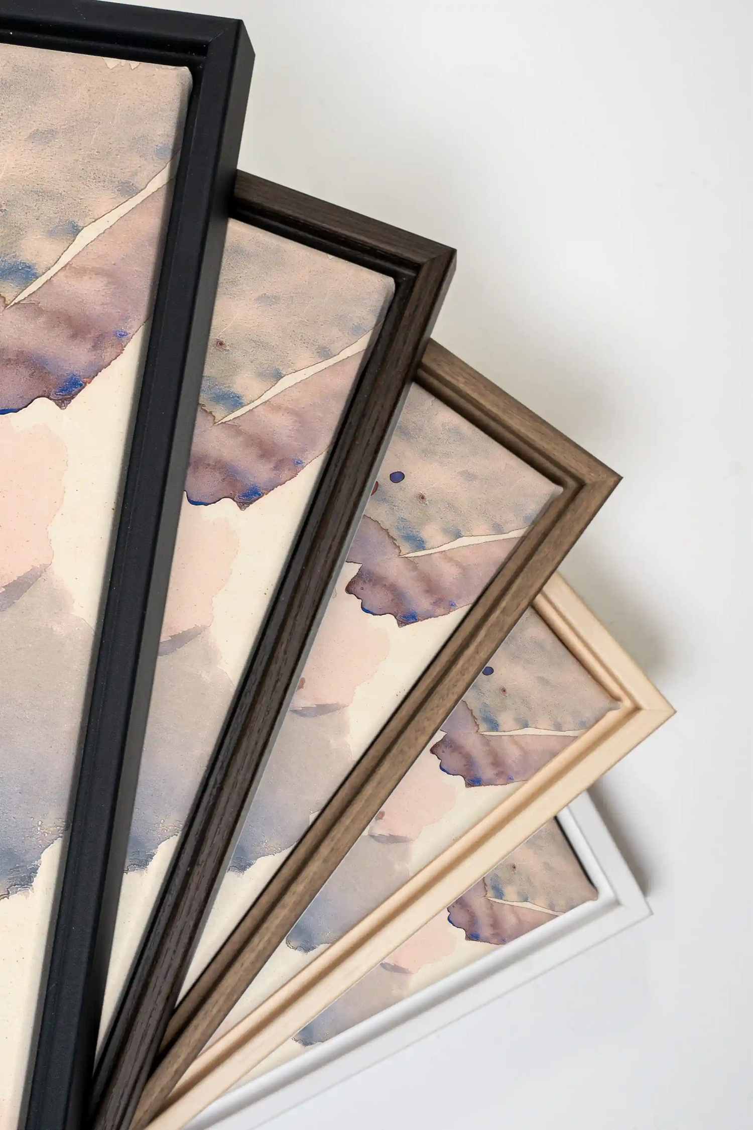 FROSTED PASTELS, Oeuvre sur toile étirée, encadré Brun Chêne