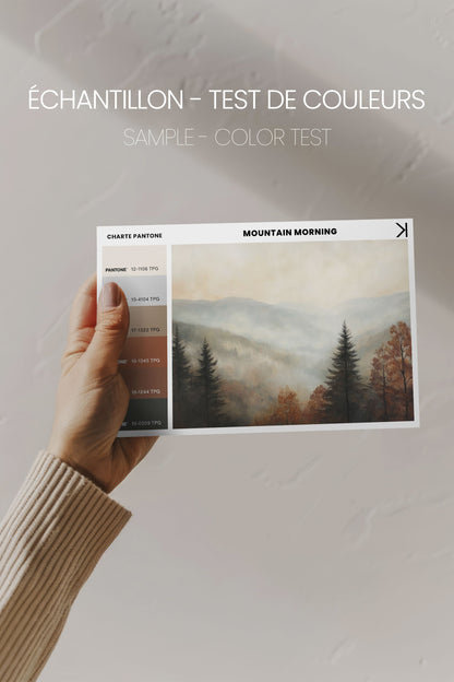 OLEKA CANVAS - MOUNTAIN MORNING, Oeuvre sur toile étirée, encadré Noir