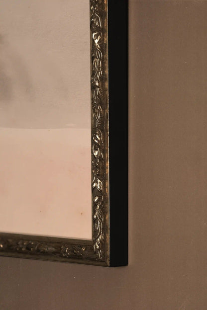 FLORAL PRESENCE, Rigid Canvas Artwork, Framed in Vintage Silver