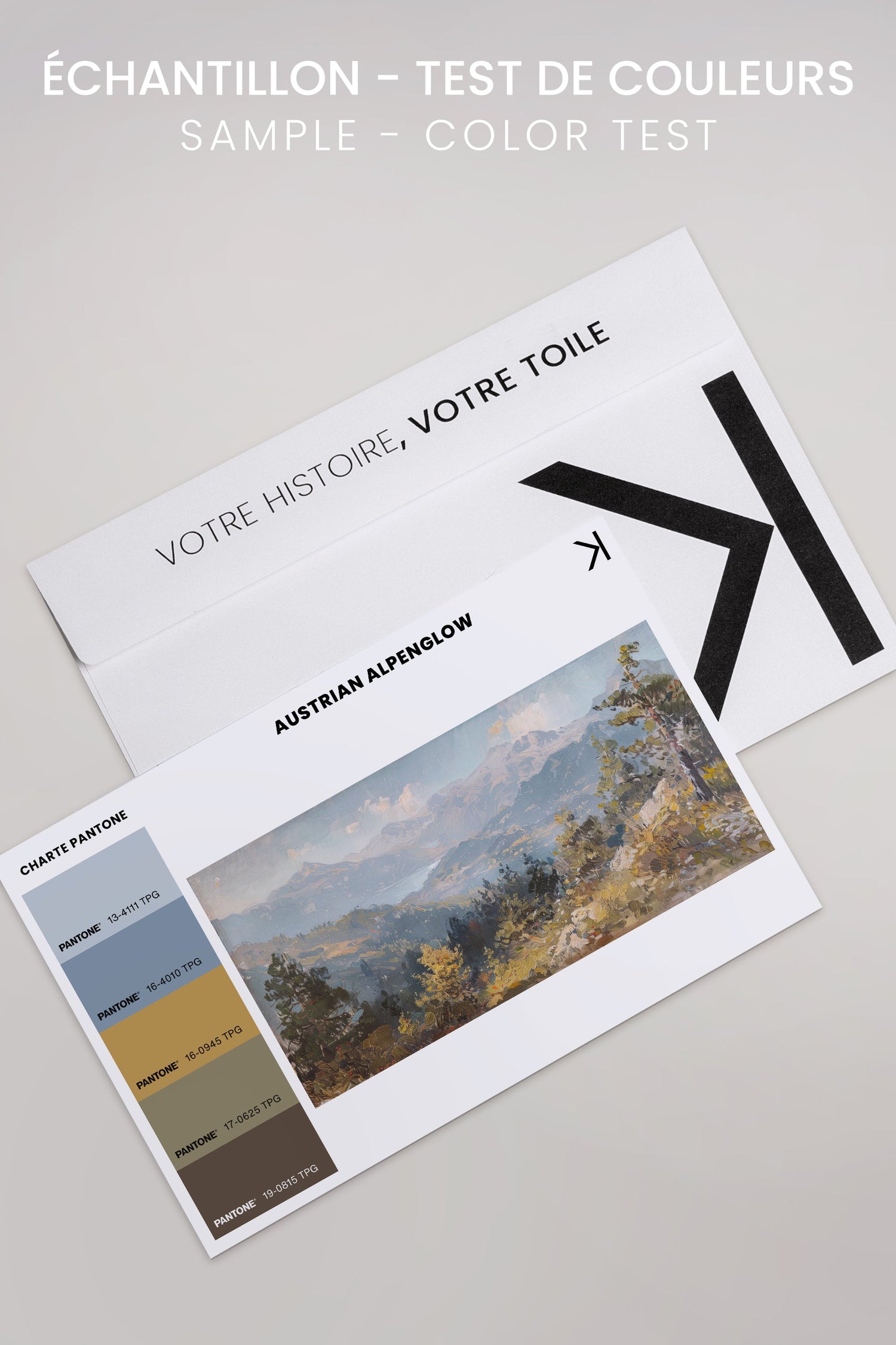 OLEKA CANVAS - Austrian Alpenglow, Oeuvre sur toile étirée, encadré Blanc