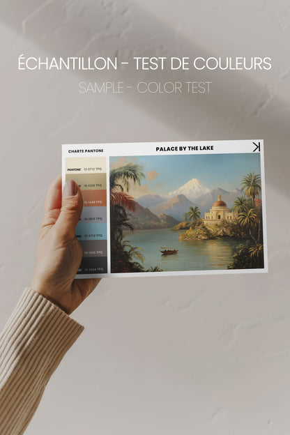 OLEKA CANVAS - PALACE BY THE LAKE, Oeuvre sur toile étirée, encadré Noir