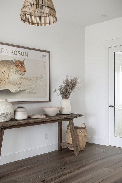 OLEKA CANVAS - TIGER, Oeuvre sur toile étirée, encadré Brun Chêne