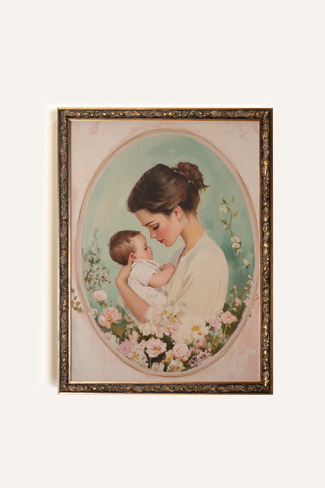 DOUX LIEN, Artwork on stretched canvas, framed Vintage Bronze