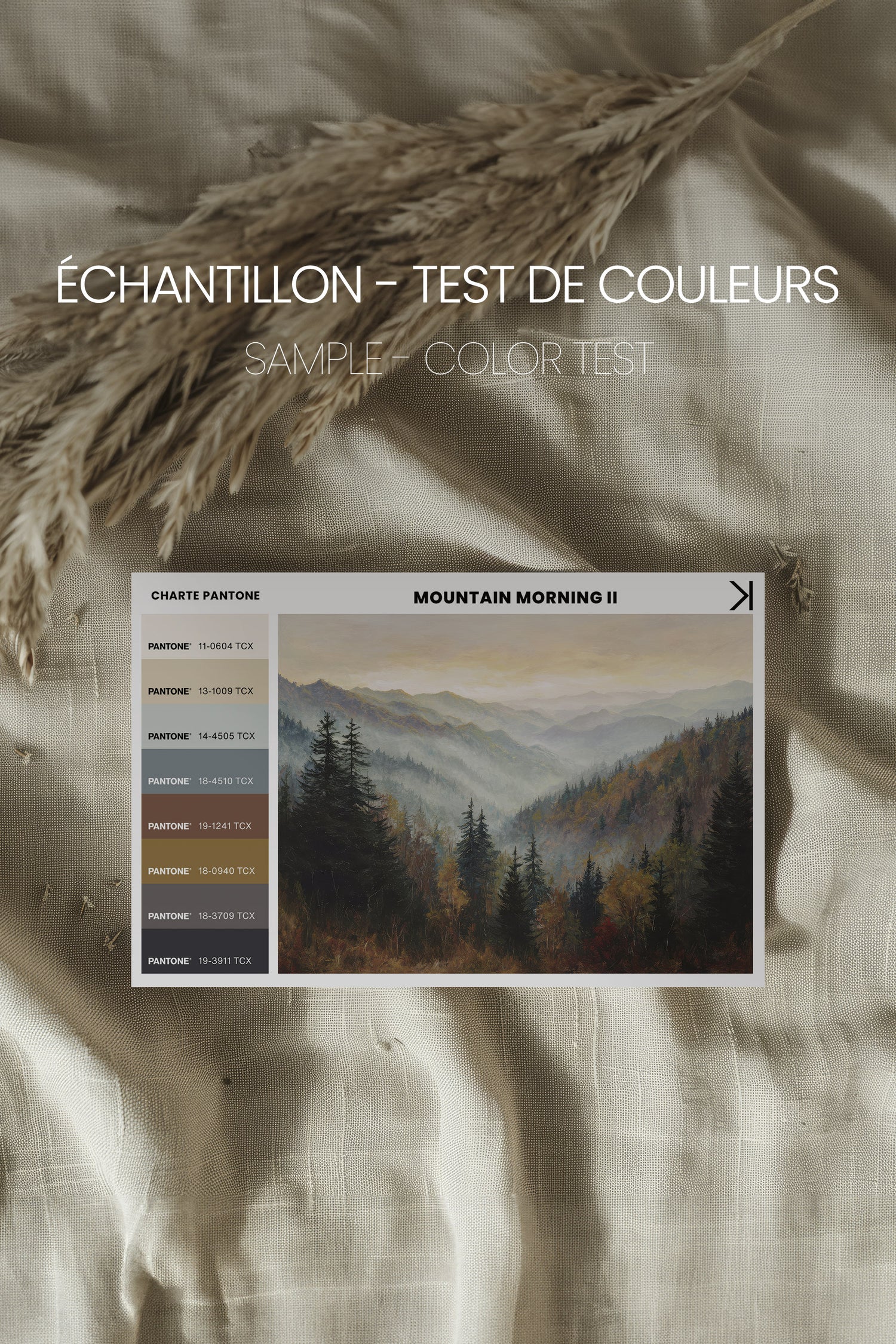 MOUNTAIN MORNING II, Oeuvre sur toile étirée, encadré Naturel Clair