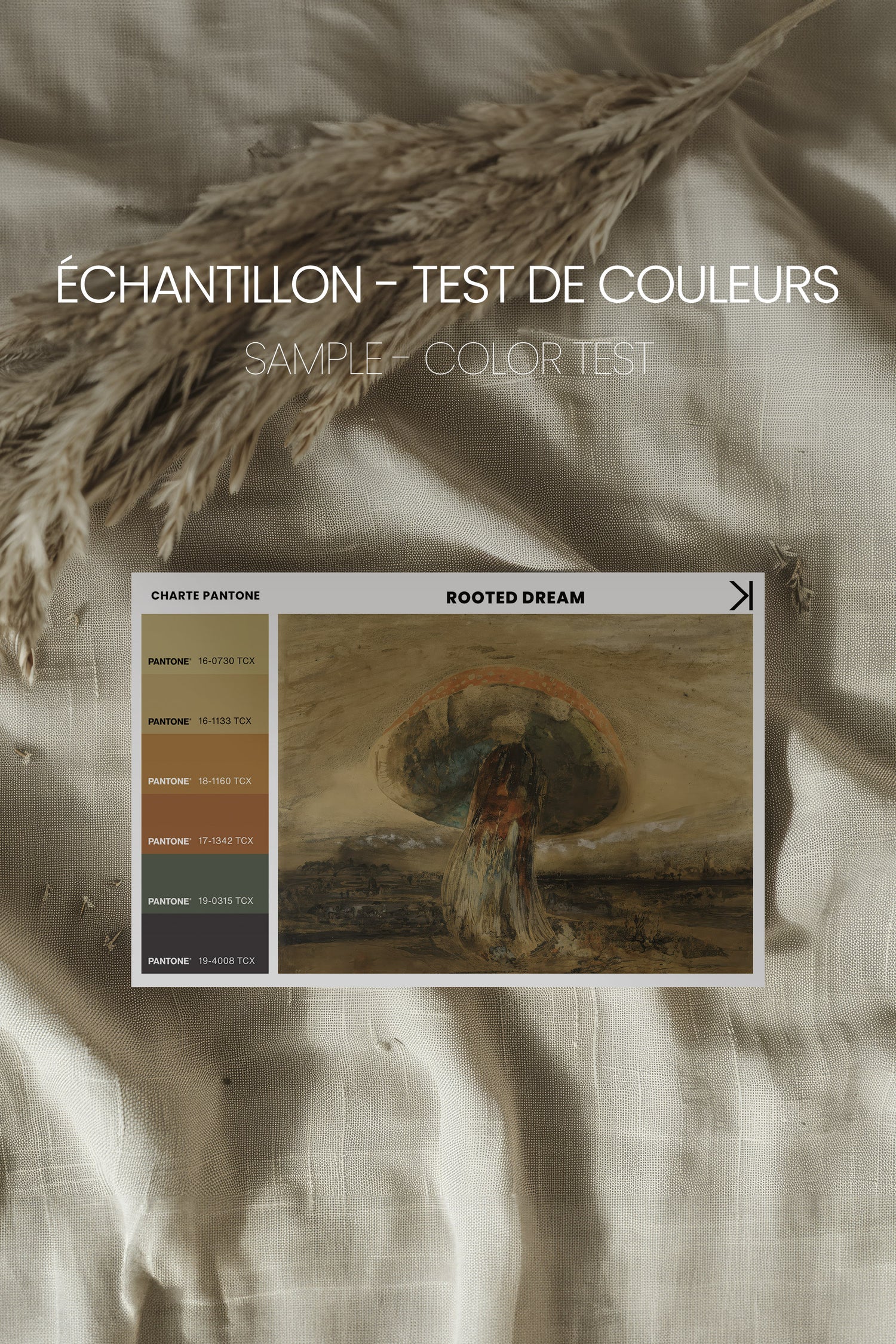 ROOTED DREAM, Oeuvre sur toile étirée, encadré Brun Chêne