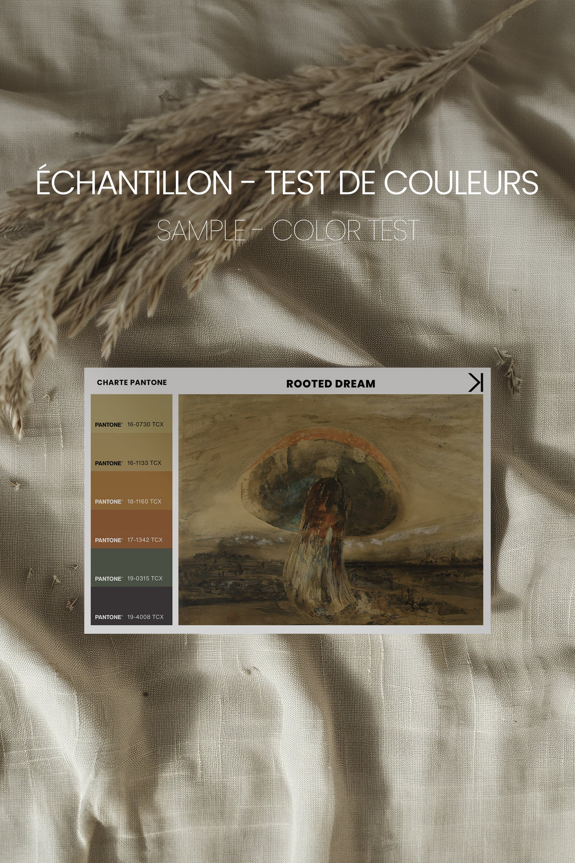 ROOTED DREAM, Oeuvre sur toile étirée, encadré Brun Chêne