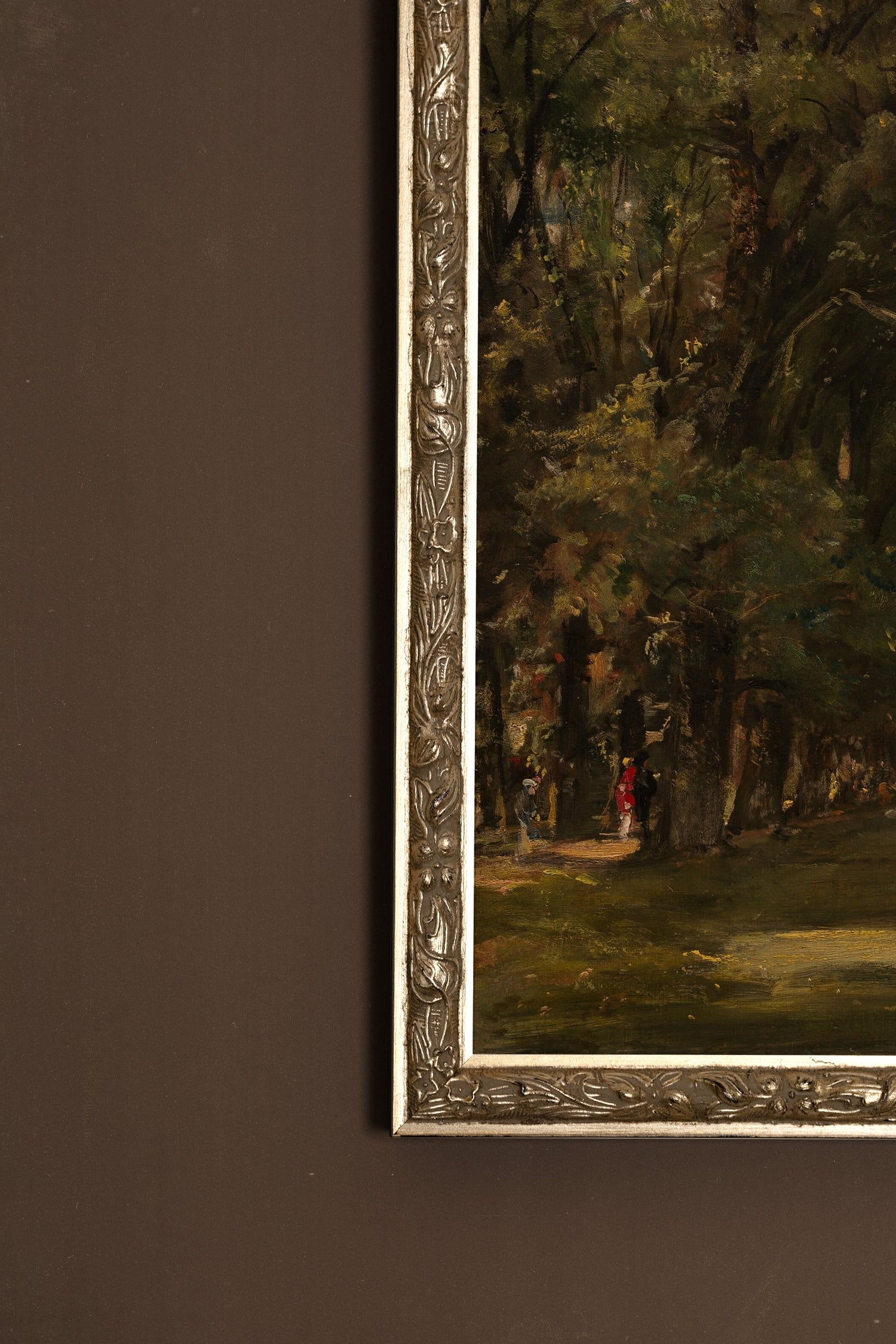 LA CATHÉDRALE DE SALISBURY, Oeuvre sur toile rigide, encadré Vintage Argent