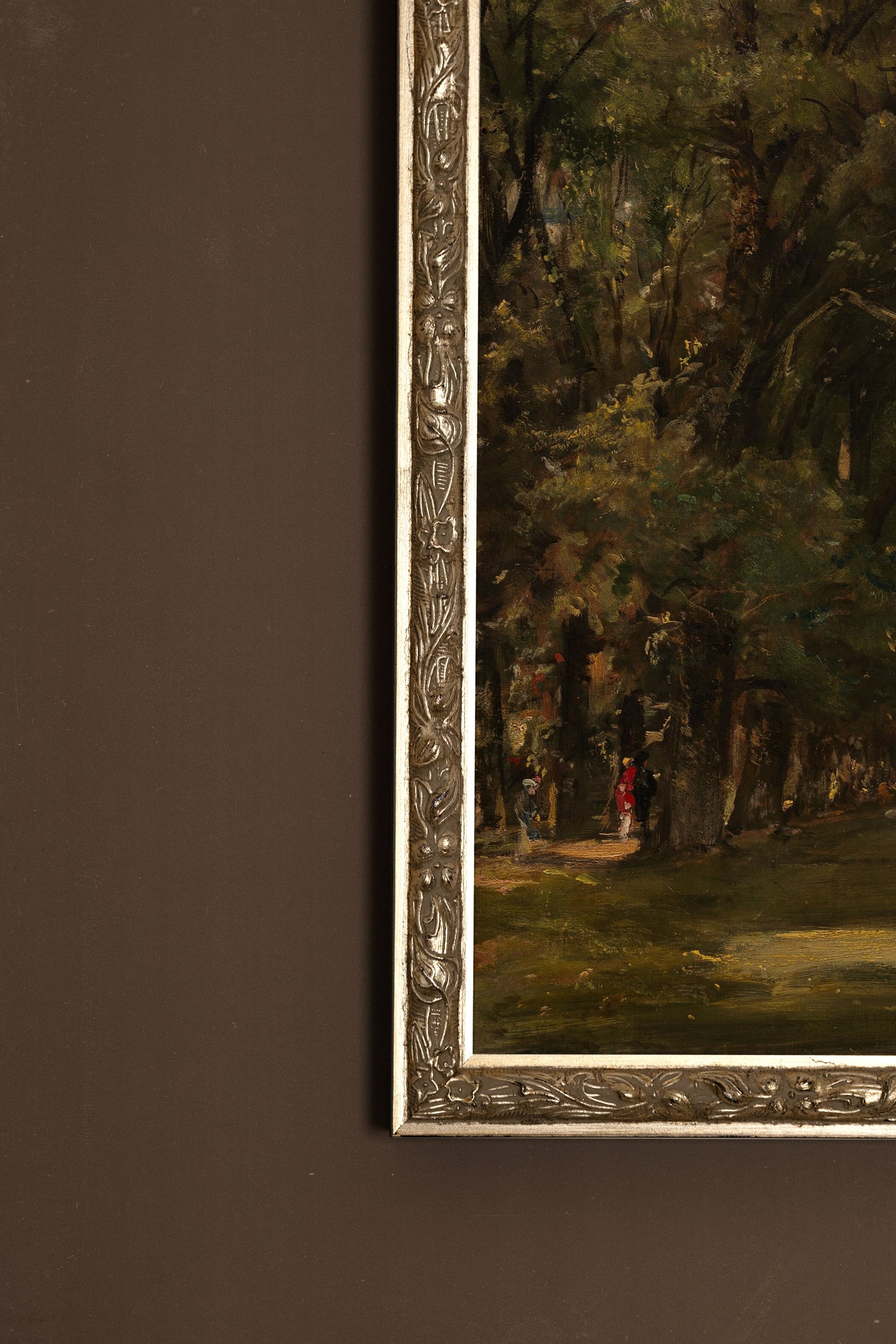 LA CATHÉDRALE DE SALISBURY, Oeuvre sur toile rigide, encadré Vintage Argent