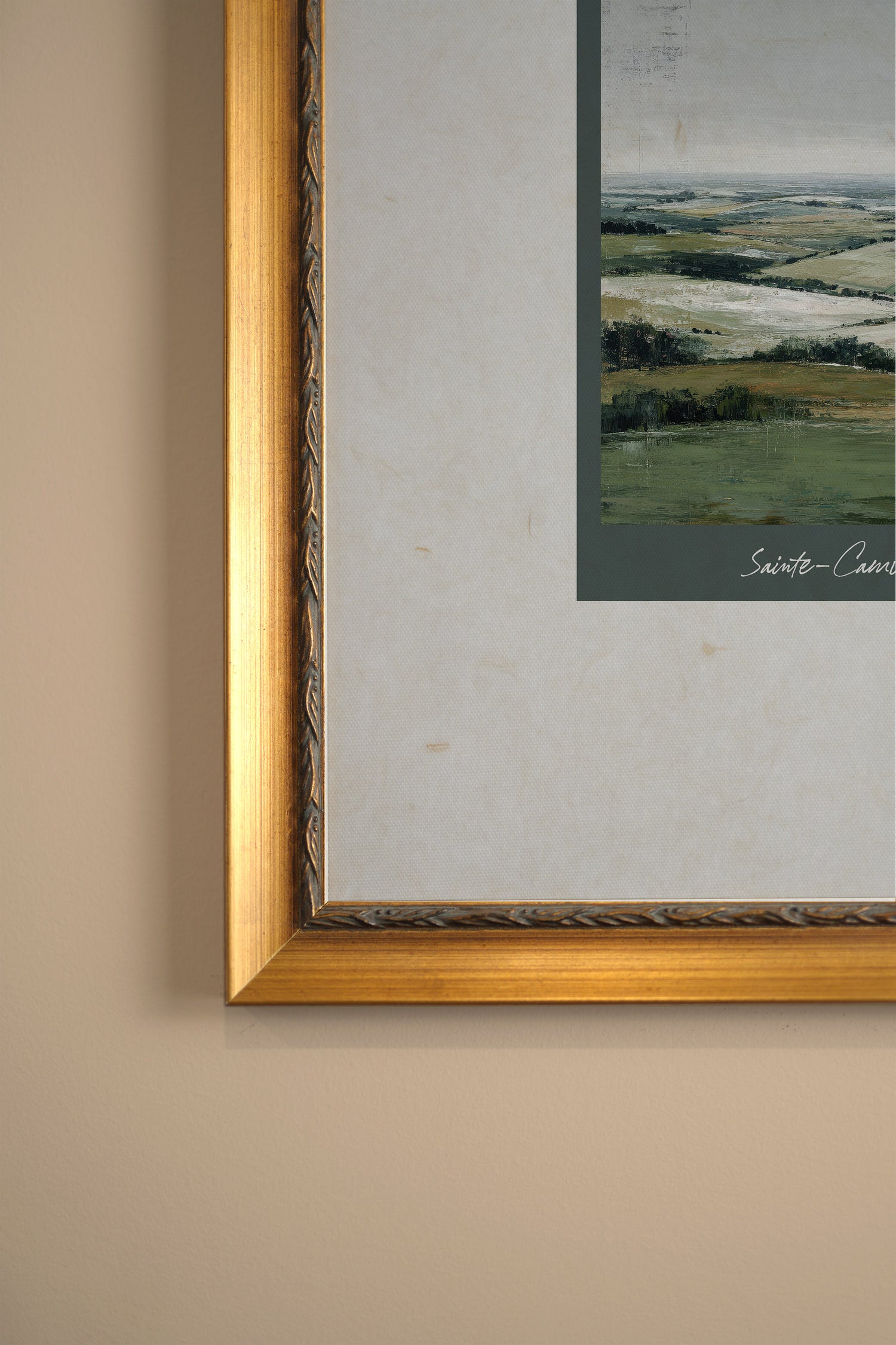 SAINTE-CAMILLE, Artwork on rigid canvas, framed in Vintage Gold
