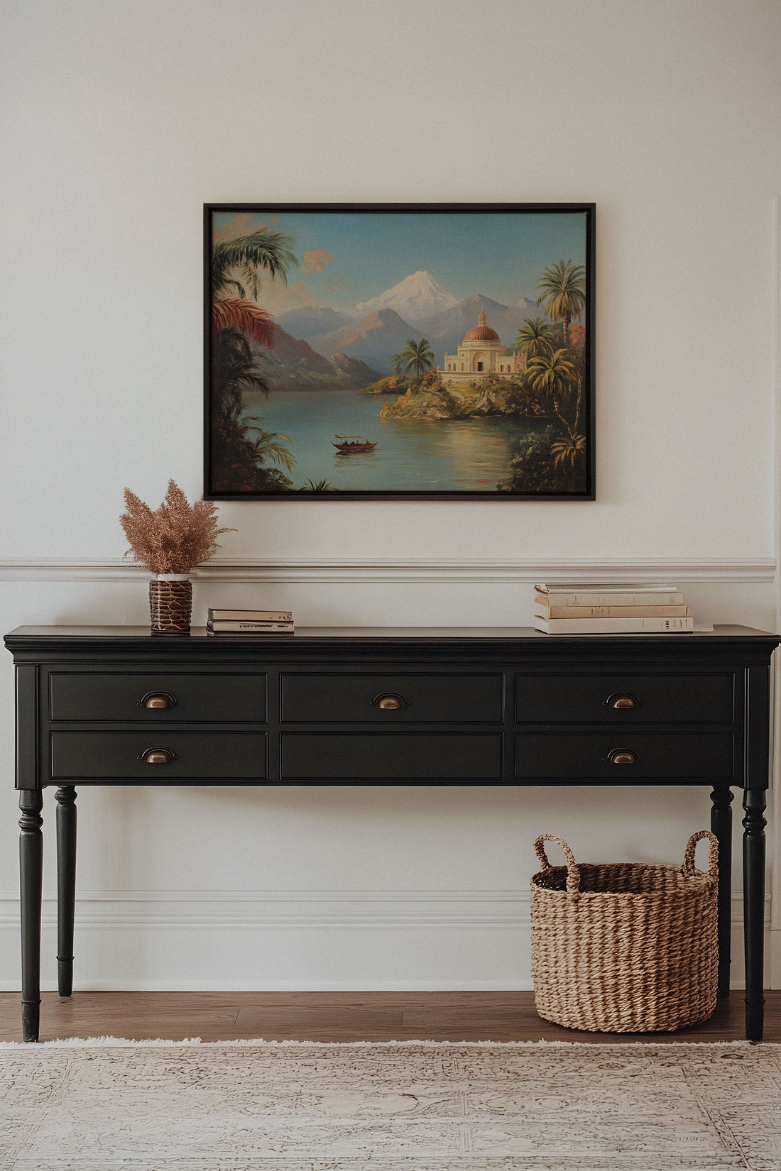 OLEKA CANVAS - PALACE BY THE LAKE, Oeuvre sur toile étirée, encadré Noir