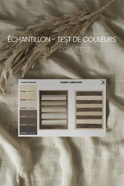 OLEKA CANVAS - SANDY LINES DUO, 2 Oeuvres sur toile étirée, encadré Brun Chêne