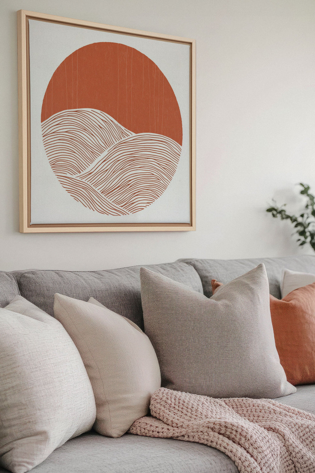 OLEKA CANVAS - EARTH WAVES, Oeuvre sur toile étirée, encadré Naturel Clair