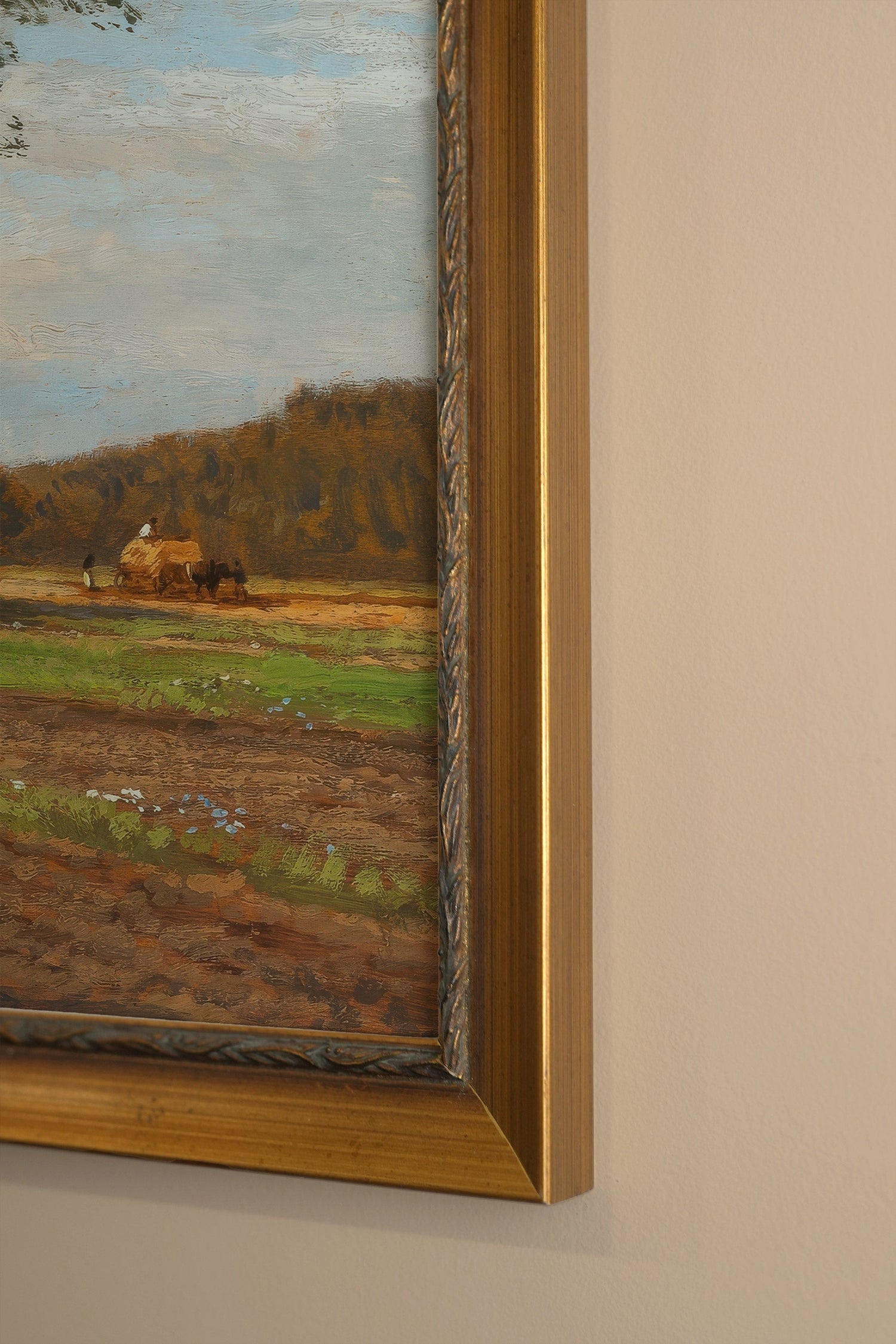 CHANTS DE LA TERRE, Artwork on rigid canvas, framed in Vintage Gold