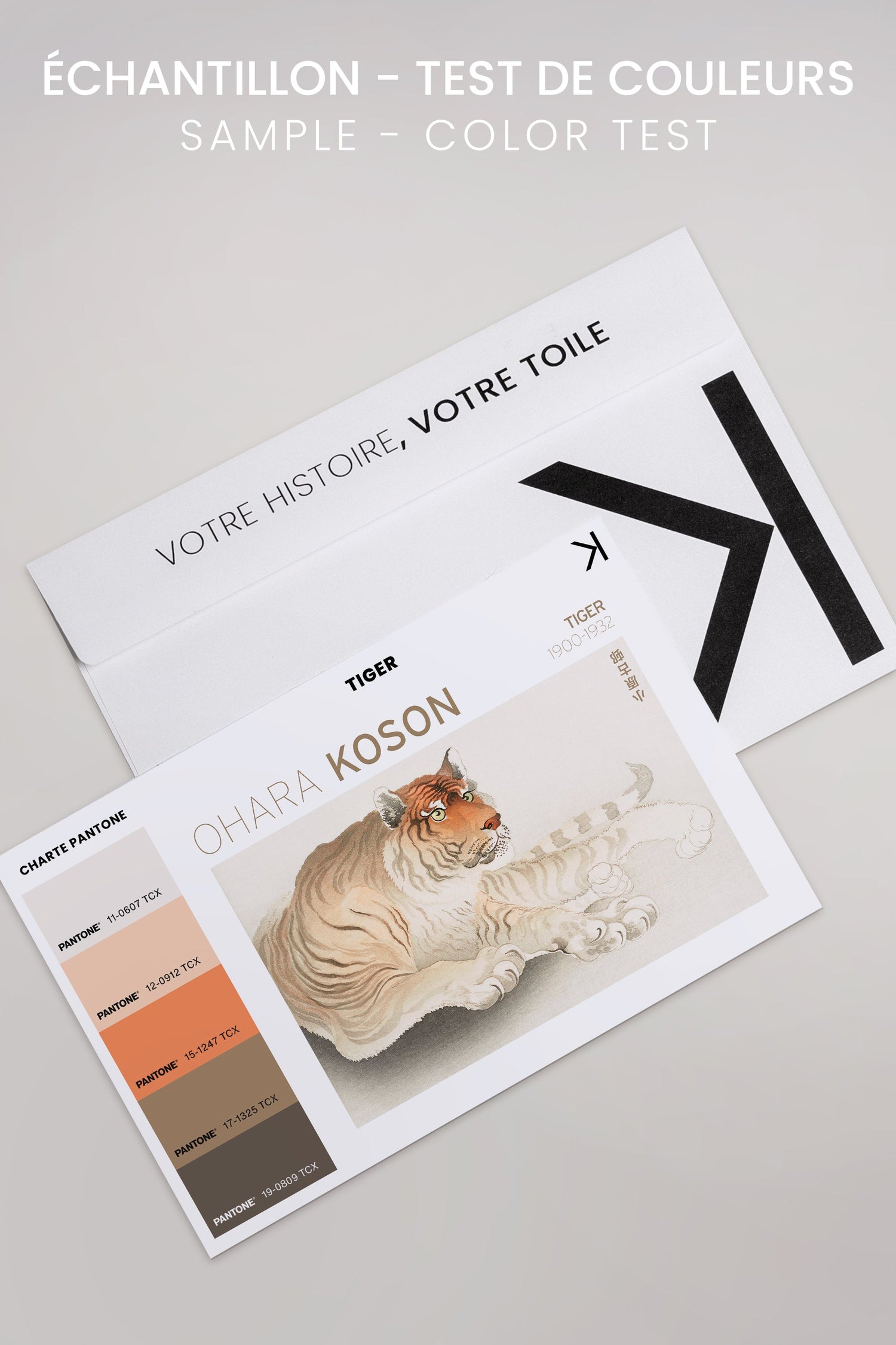 OLEKA CANVAS - TIGER, Oeuvre sur toile étirée, encadré Brun Chêne