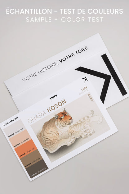 OLEKA CANVAS - TIGER, Oeuvre sur toile étirée, encadré Brun Chêne