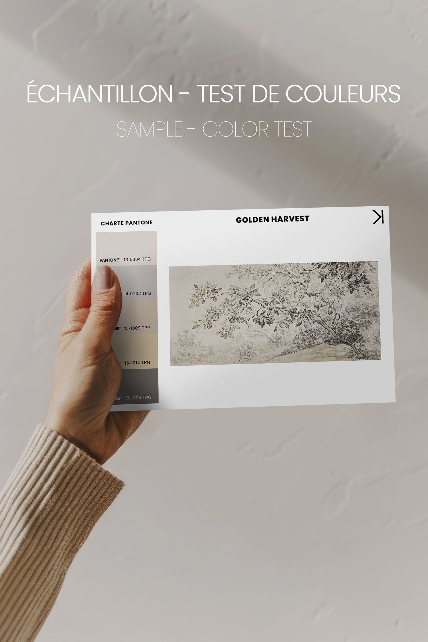 OLEKA CANVAS - GOLDEN HARVEST, Oeuvre sur toile étirée, encadré Brun Chêne