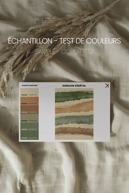 OLEKA CANVAS - HORIZON VÉGÉTAL, Oeuvre sur toile étirée, encadré Brun Noyer