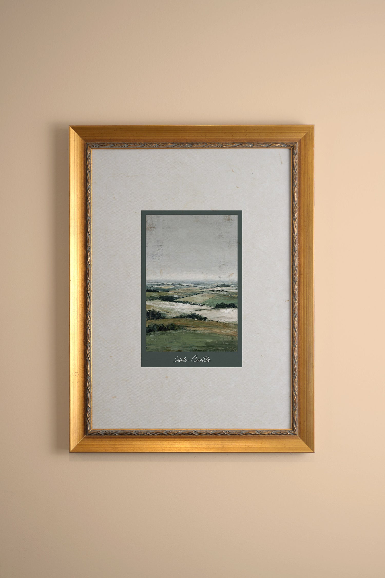 SAINTE-CAMILLE, Artwork on rigid canvas, framed in Vintage Gold