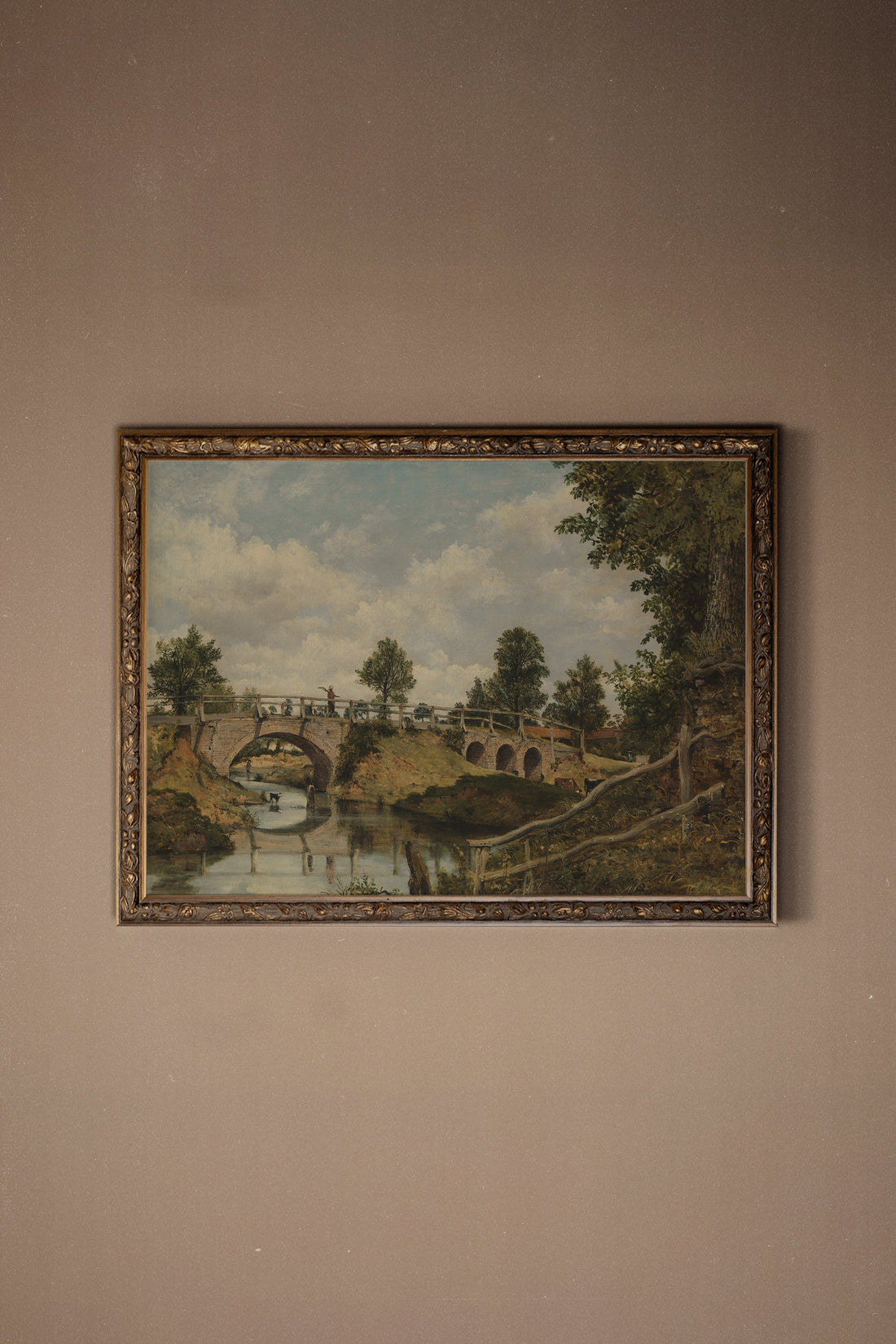 SENTIER DU TEMPS, Oeuvre sur toile rigide, encadré Vintage Bronze