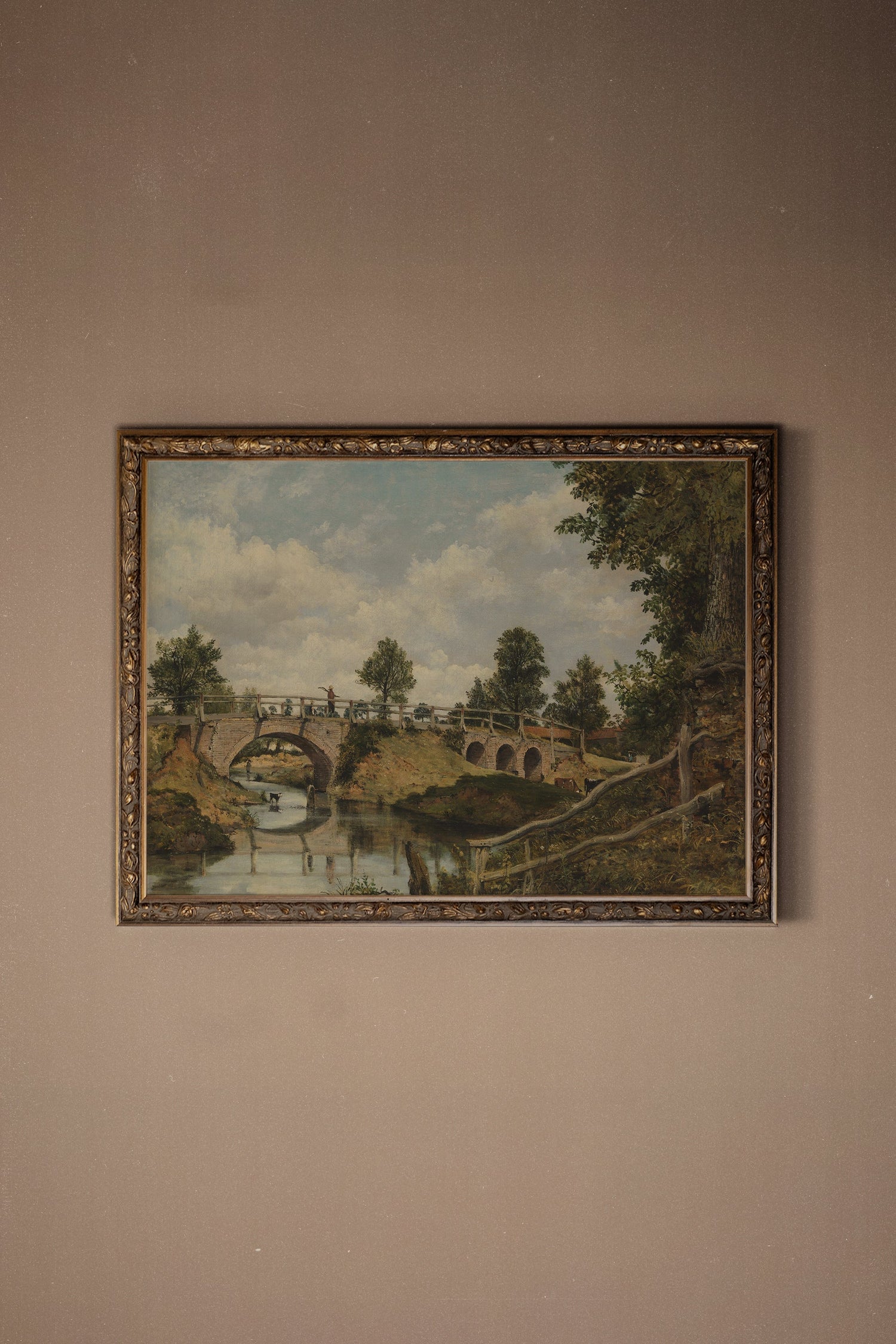 SENTIER DU TEMPS, Oeuvre sur toile rigide, encadré Vintage Bronze