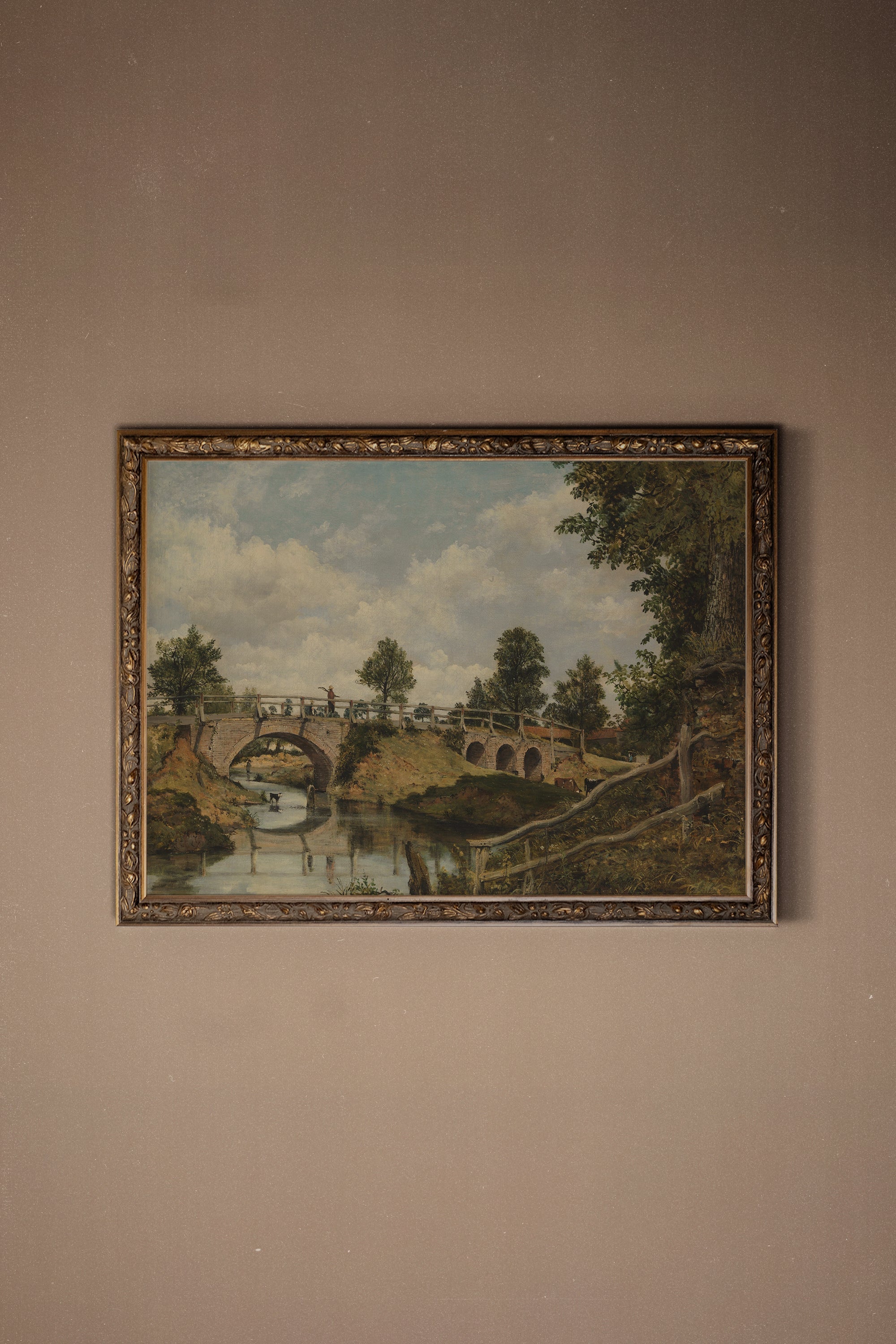 SENTIER DU TEMPS, Oeuvre sur toile rigide, encadré Vintage Bronze