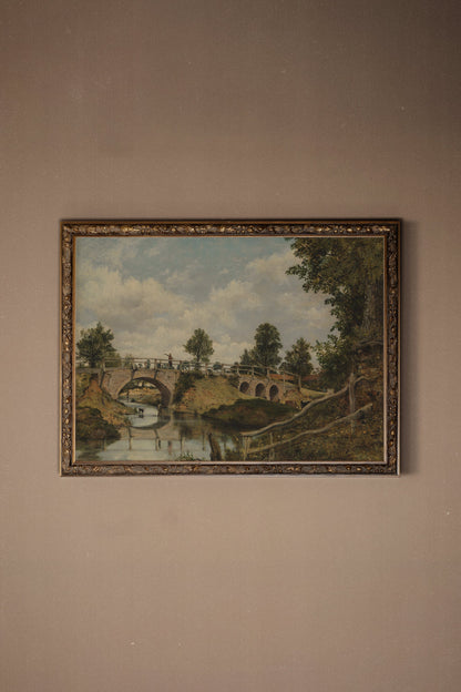 SENTIER DU TEMPS, Oeuvre sur toile rigide, encadré Vintage Bronze