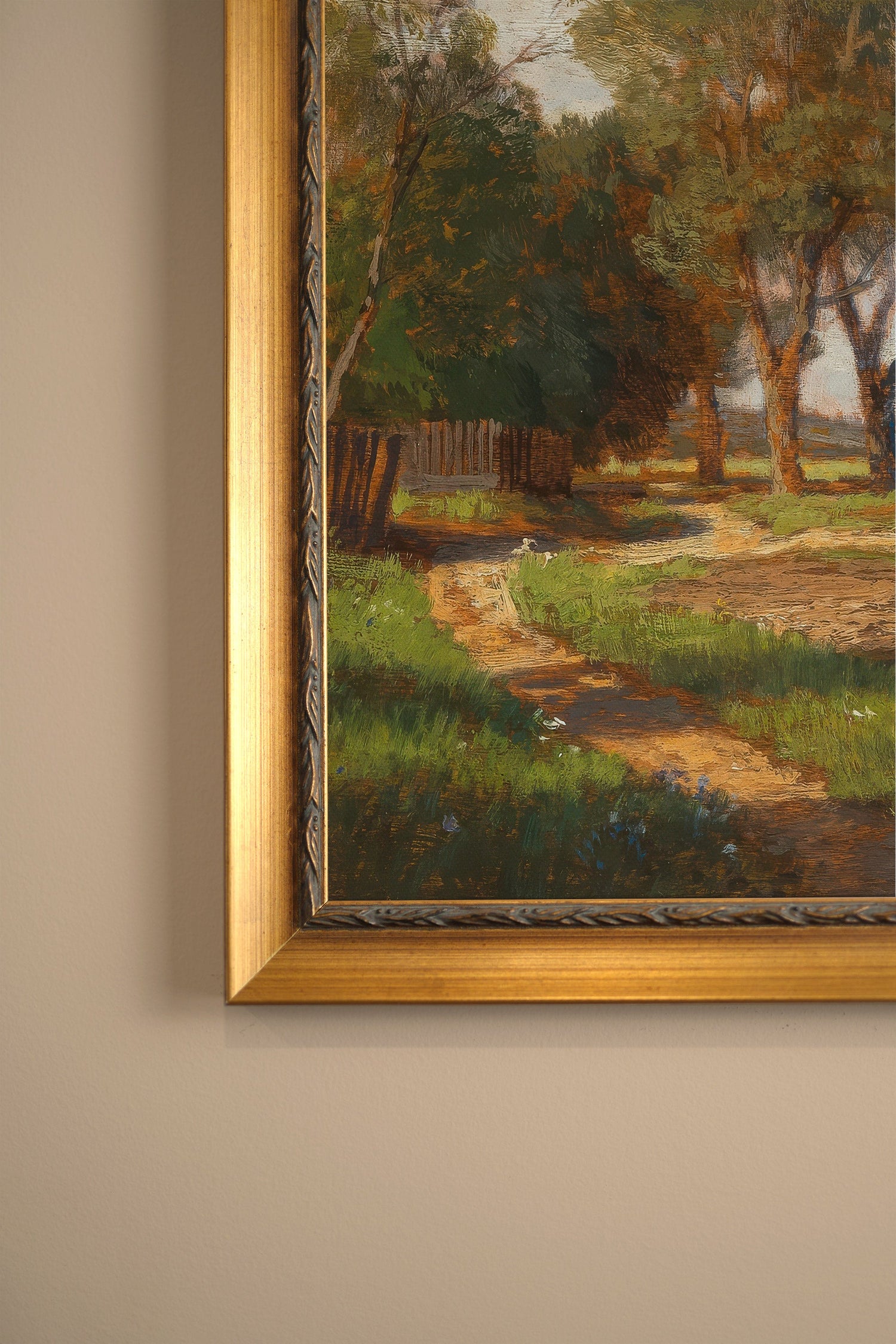 CHANTS DE LA TERRE, Artwork on rigid canvas, framed in Vintage Gold