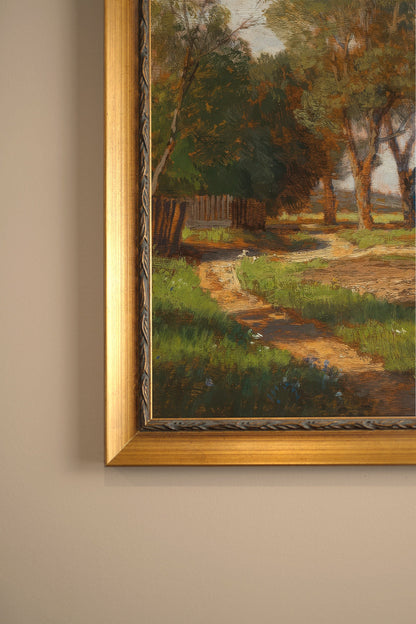 CHANTS DE LA TERRE, Artwork on rigid canvas, framed in Vintage Gold