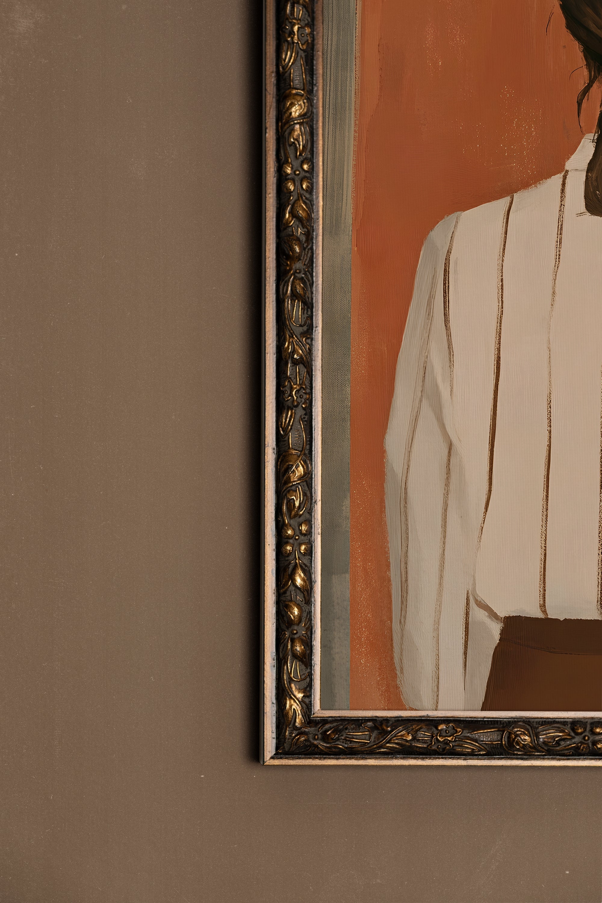 ÉCHO DU SILENCE, Artwork on rigid canvas, framed in Vintage Bronze