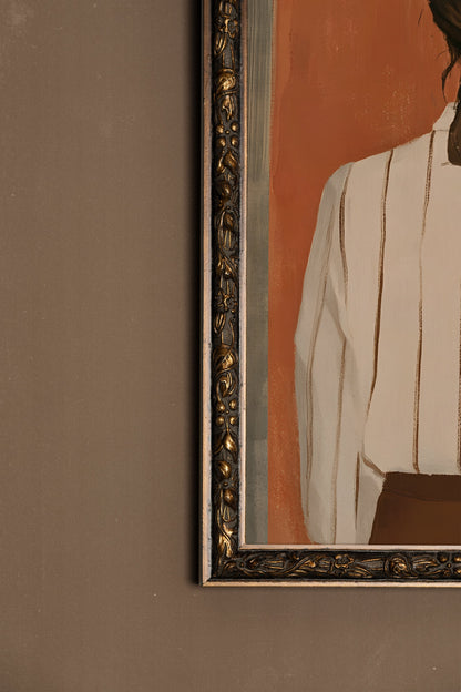 ÉCHO DU SILENCE, Artwork on rigid canvas, framed in Vintage Bronze