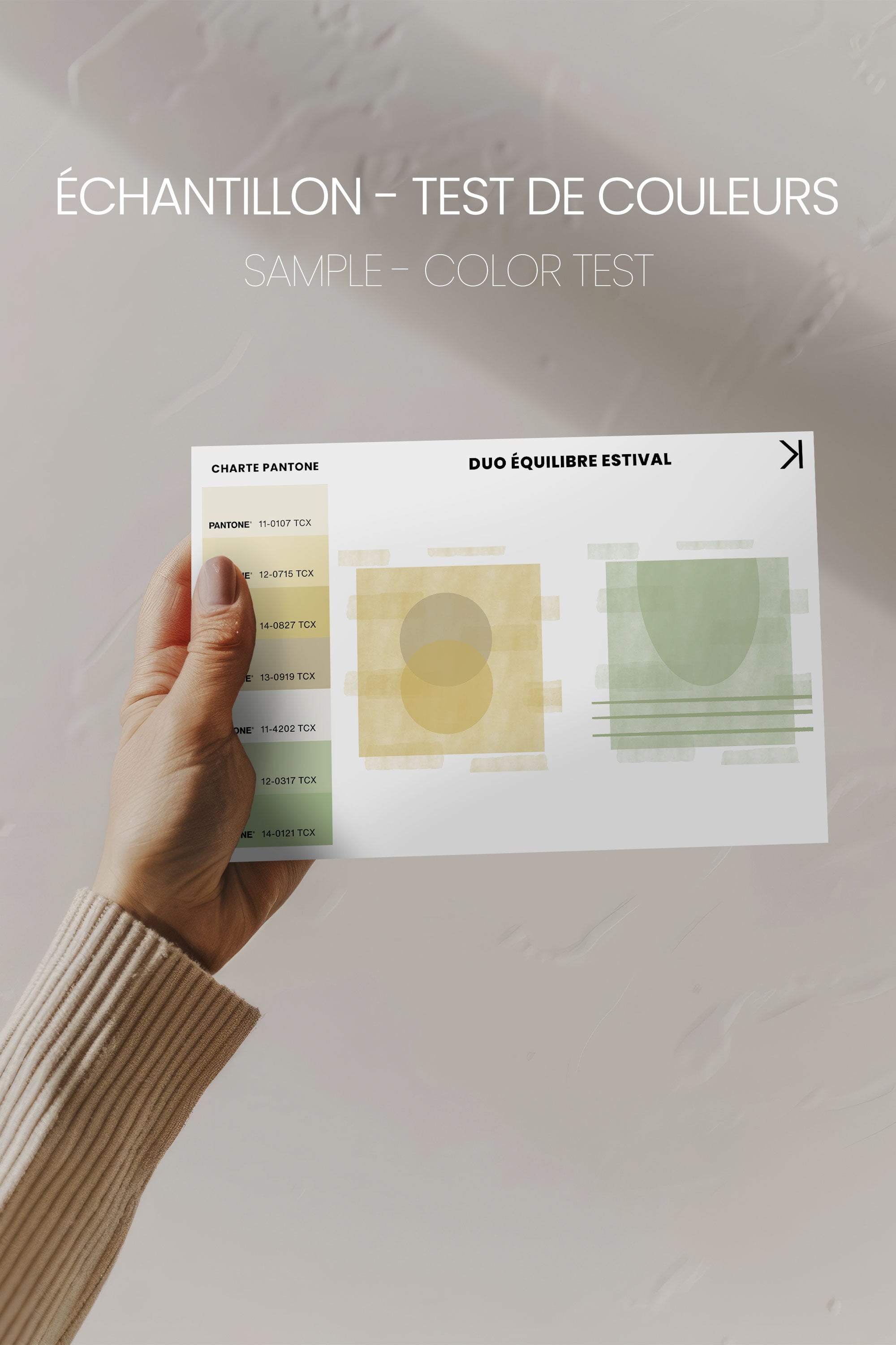 OLEKA CANVAS - DUO ÉQUILIBRE ESTIVAL, 2 Oeuvres sur toile étirée, encadré Brun Chêne