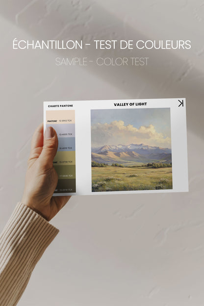 OLEKA CANVAS - VALLEY OF LIGHT, Oeuvre sur toile étirée, encadré Brun Noyer