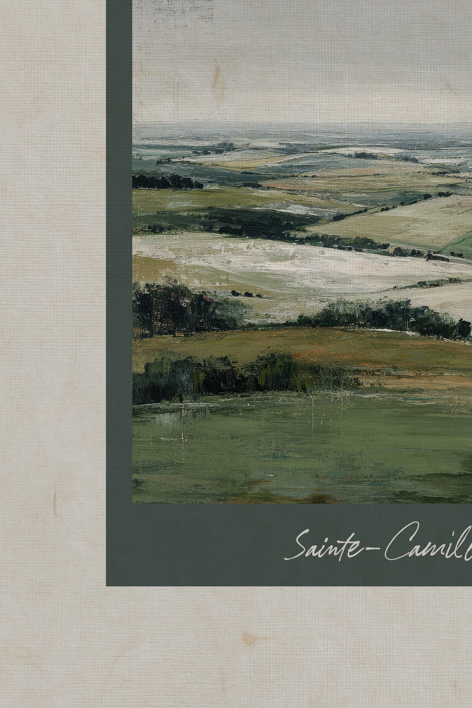 SAINTE-CAMILLE, Artwork on rigid canvas, framed in Vintage Gold