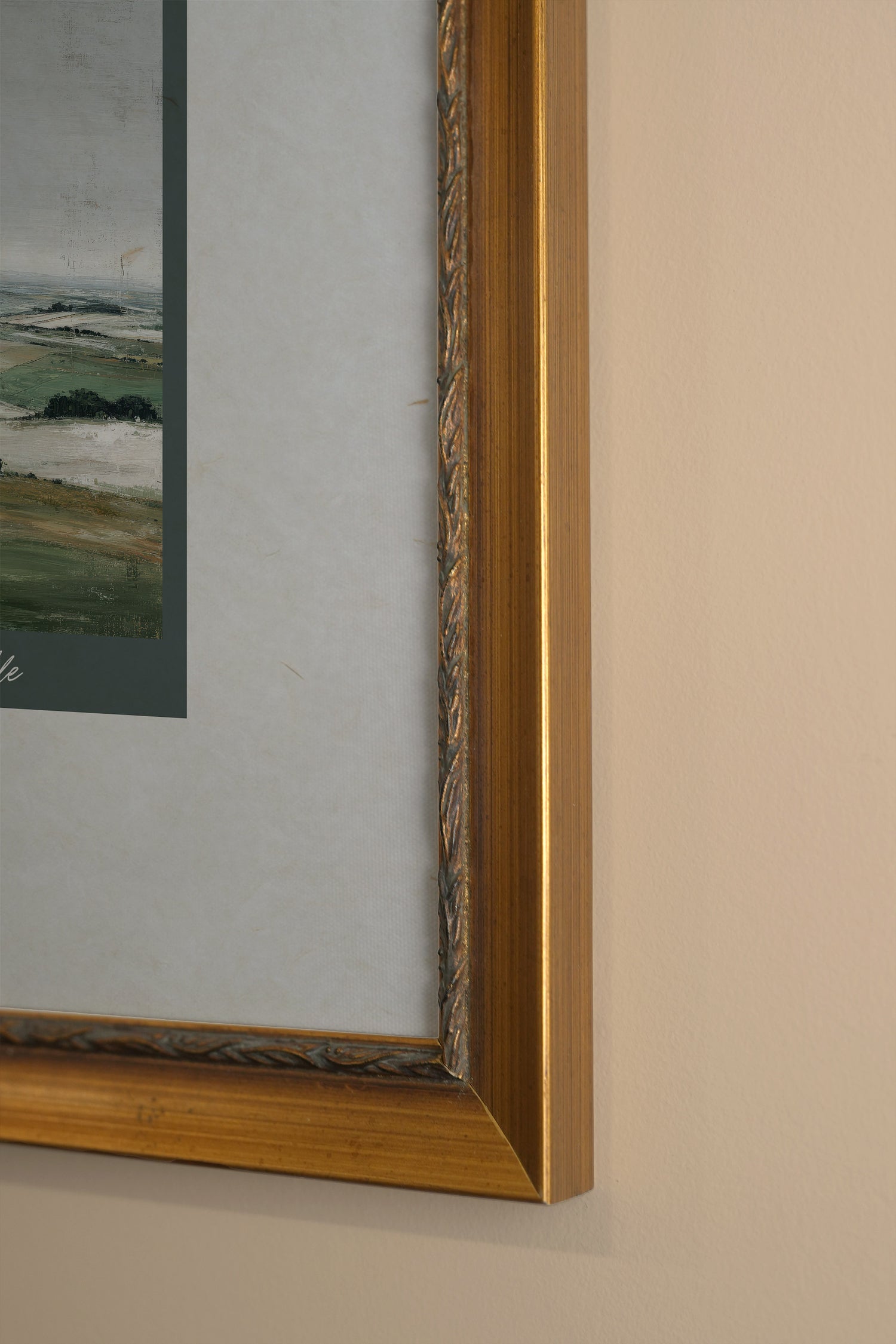 SAINTE-CAMILLE, Artwork on rigid canvas, framed in Vintage Gold