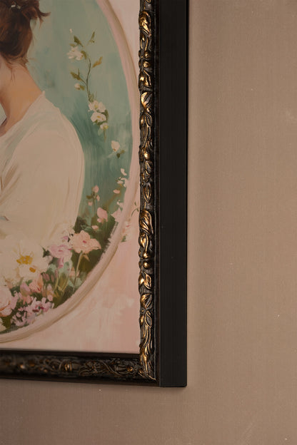 DOUX LIEN, Artwork on stretched canvas, framed Vintage Bronze