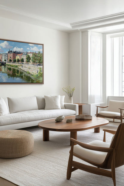 OLEKA CANVAS - NORTHERN CALM, Oeuvre sur toile étirée, encadré Brun Chêne