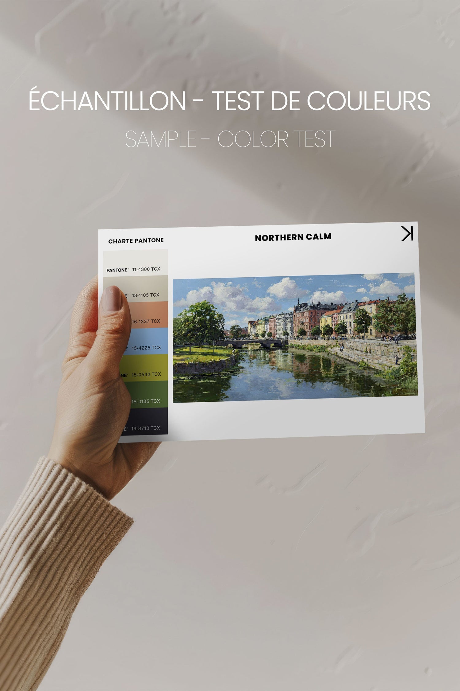 OLEKA CANVAS - NORTHERN CALM, Oeuvre sur toile étirée, encadré Brun Chêne