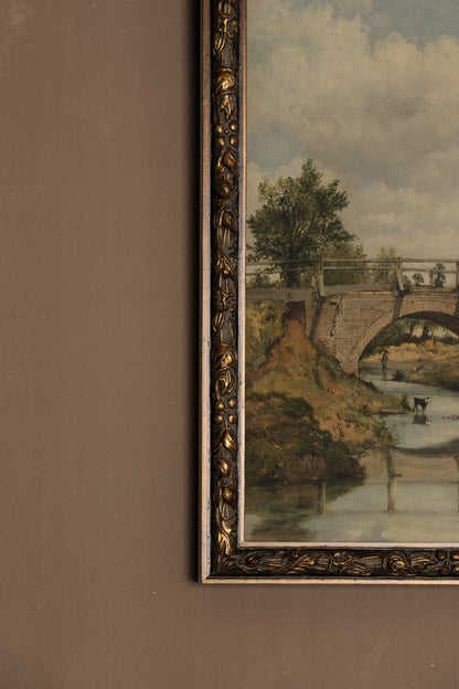 SENTIER DU TEMPS, Oeuvre sur toile rigide, encadré Vintage Bronze