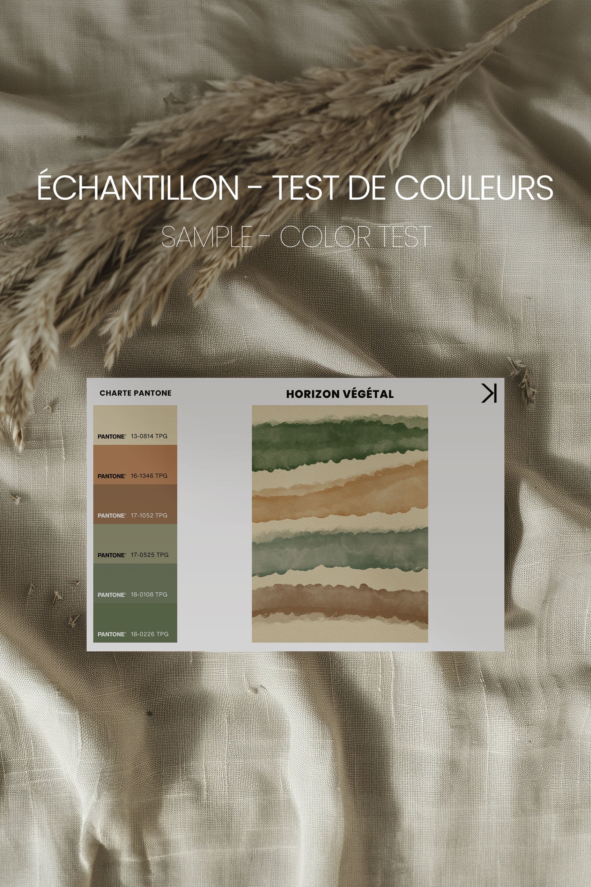 OLEKA CANVAS - HORIZON VÉGÉTAL, Oeuvre sur toile étirée, encadré Naturel Clair