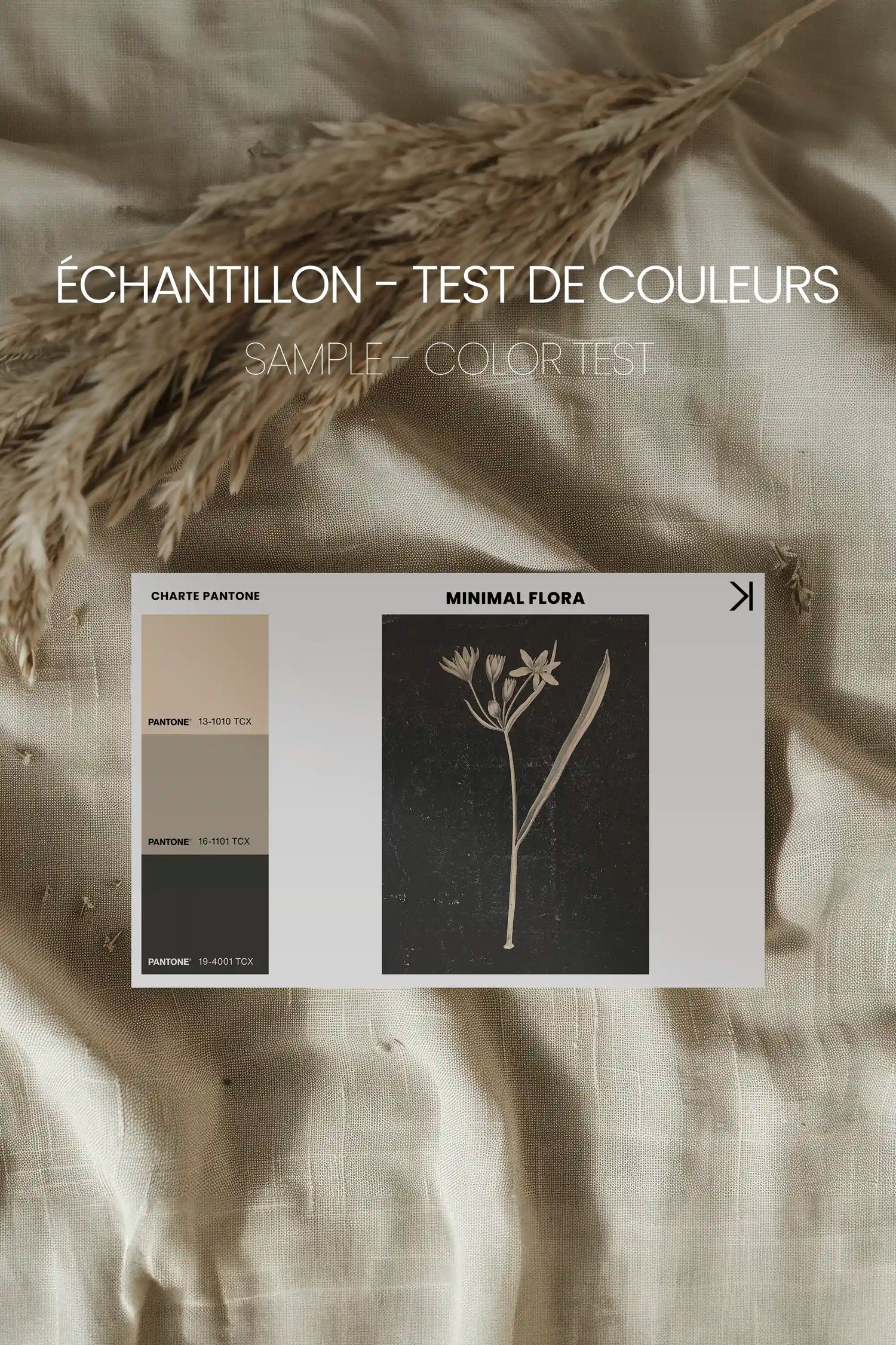 MINIMAL FLORA, Work on stretched canvas, framed Naturel Clair