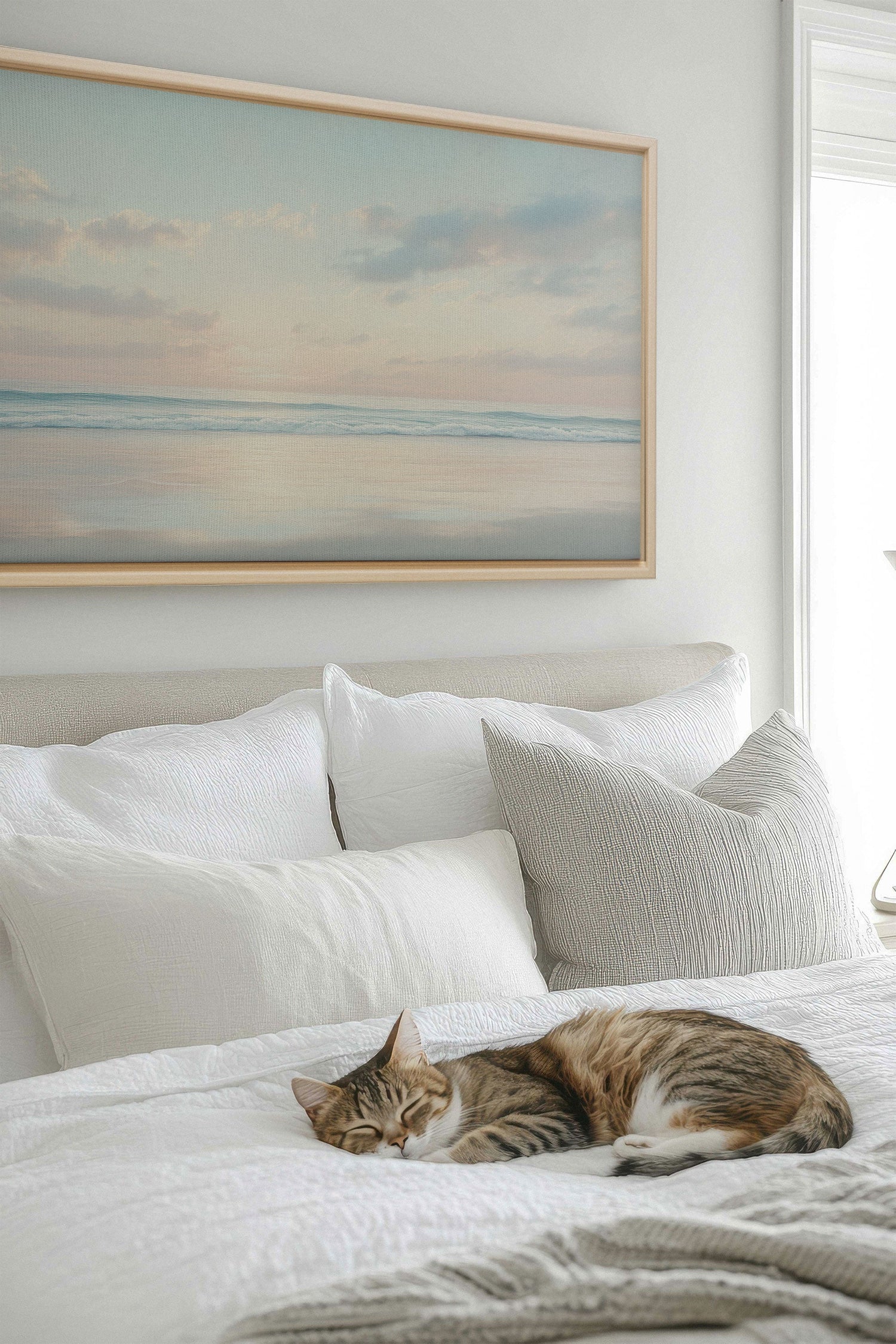 OLEKA CANVAS - DAWN OF PEACE, Oeuvre sur toile étirée, encadré Naturel Clair