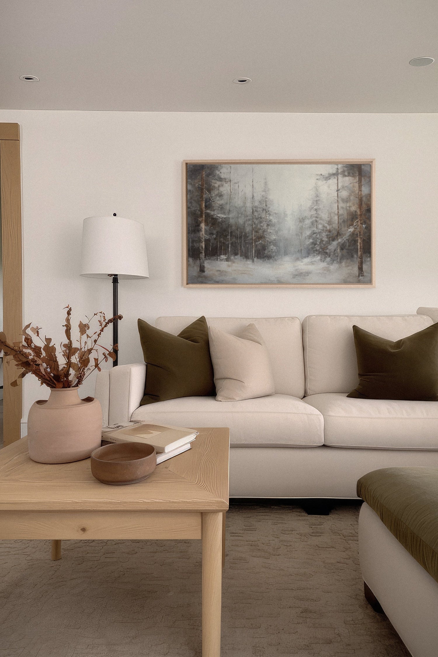 OLEKA CANVAS - WINTER SHADOWS, Oeuvre sur toile étirée, encadré Naturel Clair