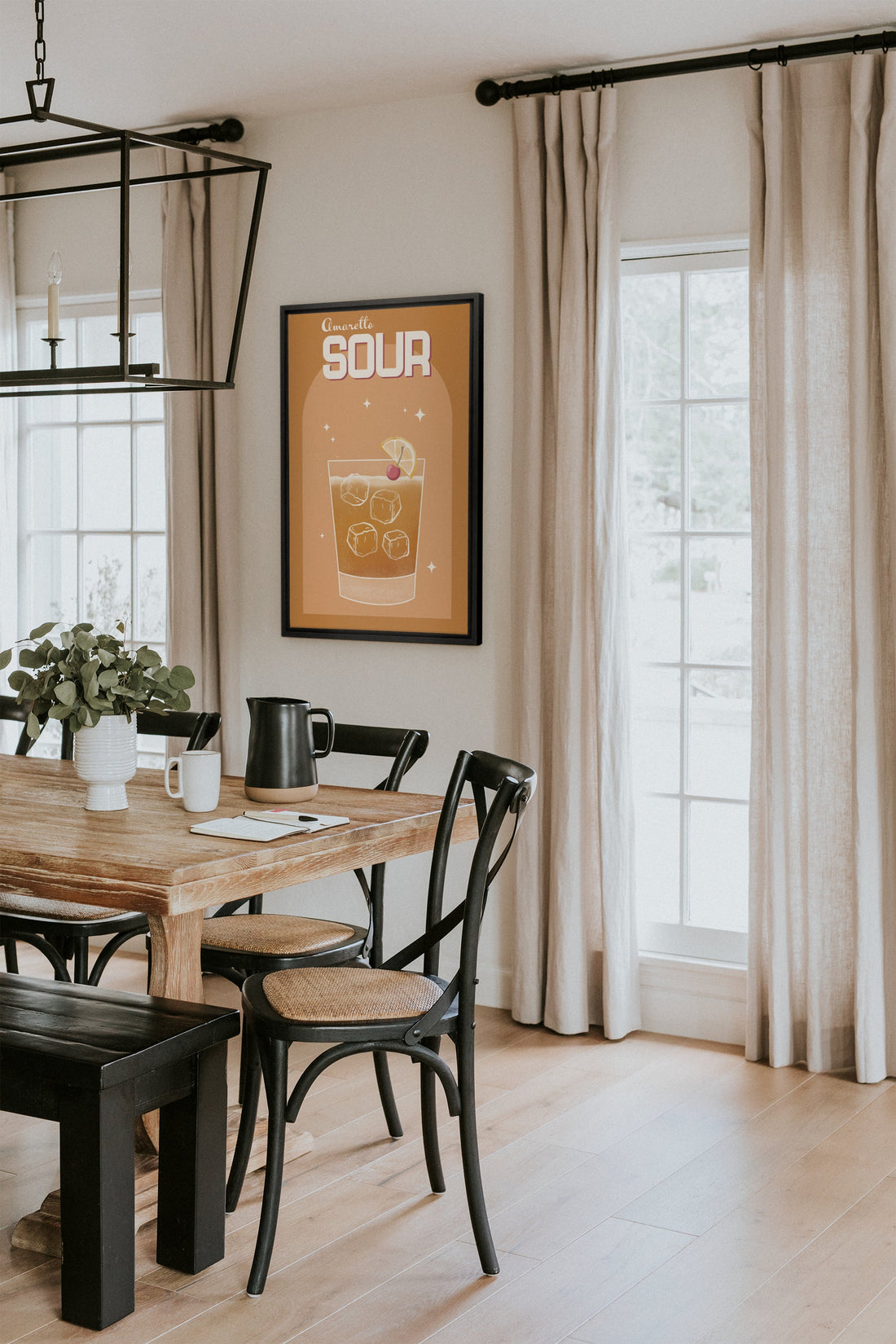 OLEKA CANVAS - AMARETTO SOUR, Oeuvre sur toile étirée, encadré Noir